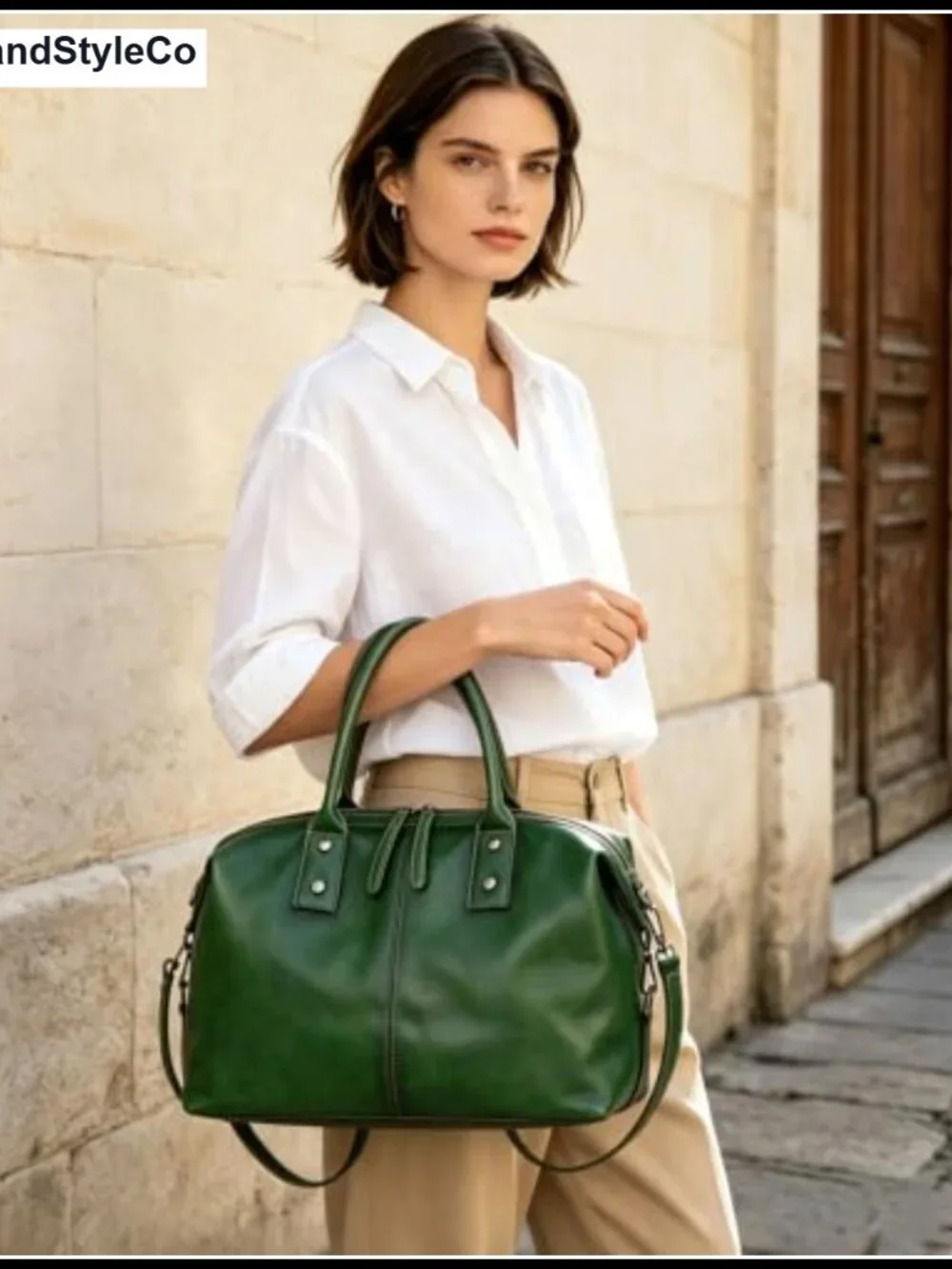 Genuine Leather Satchel Tote Bag Top Handle Handbag Shoulder Bag